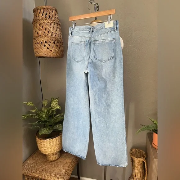 Express wash Blue High Waisted Wide Leg Jeans Size 8 R. - Picture 6 of 11